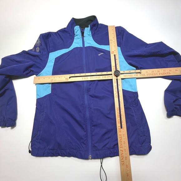 Y2K Brooks Running Windbreaker‎ Jacket Womens M Blue/Vioket Track Jacket - Picture 4 of 8
